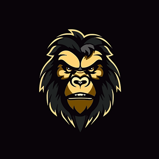 a mascot logo of a gorilla, simple, vector