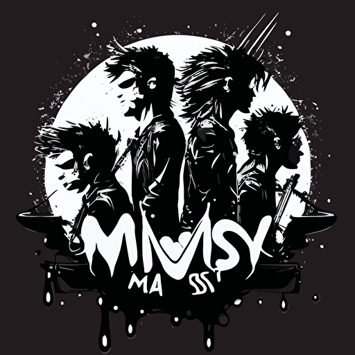 professional vector logo for a rock music band called "messy" minimalistic