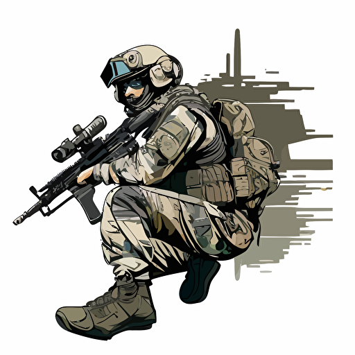 cod soldier bended body vector