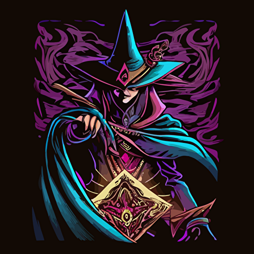dark magician yugioh ,Shading, Vector style