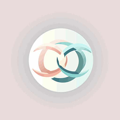 a stylish minimalistic logo of two universes combined. vectorized and soft colors. highly detailed