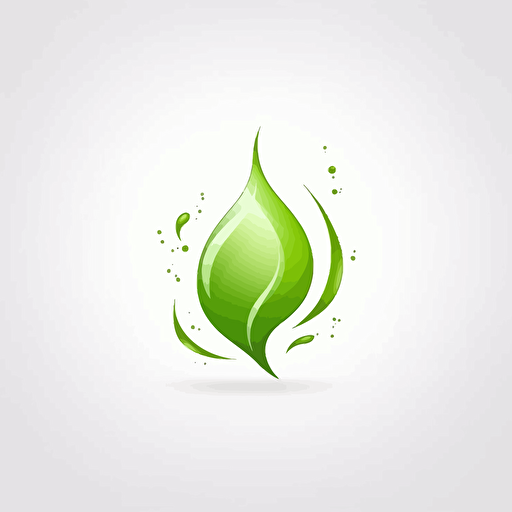 logo grünes blatt in form einer flamme und wasertropfen auf weißem hintergrund, vector