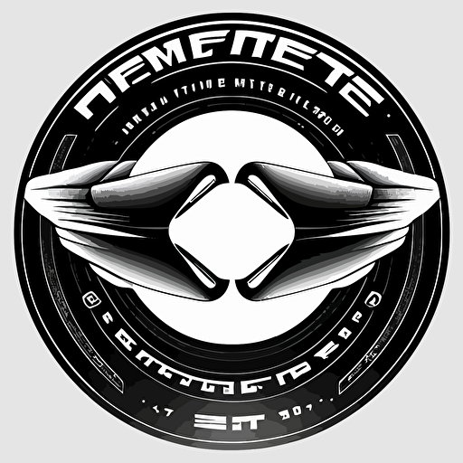 black and white vector file, logo for a disc sports team "Team Infinite", white background