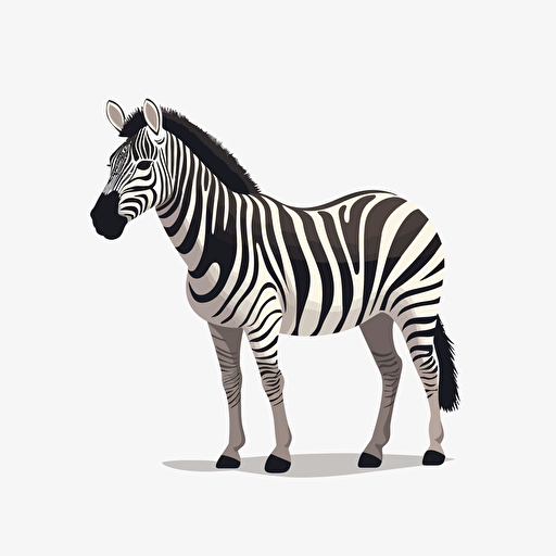 zebra, detailed, cartoon style, 2d clipart vector, creative and imaginative, hd, white background
