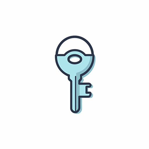cyber key icon, flat vector illustration, white background