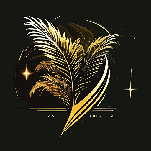 vector logo, palm in space