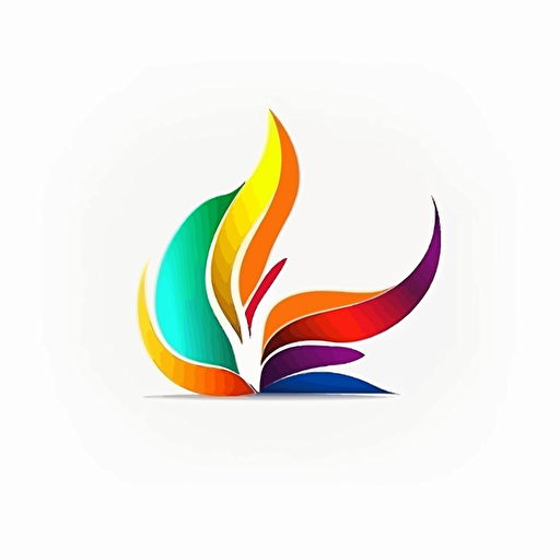 Colorful Abstract Shape Vector Logo, white background