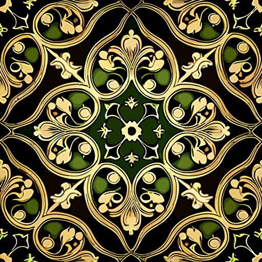 A seamless, cloverleaf, victorian mesh, vector illustration