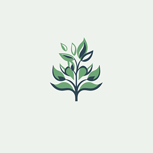simple logo, flat 2d, vector, company logo, plant