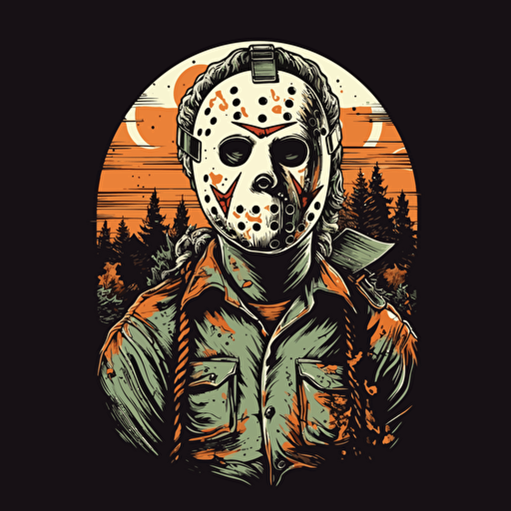 Serial Killer,Slasher, Horror, VHS Horror, Sticker, 80s horror comic art, Vector,