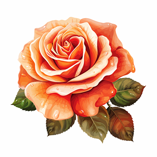 Rose vector, white background