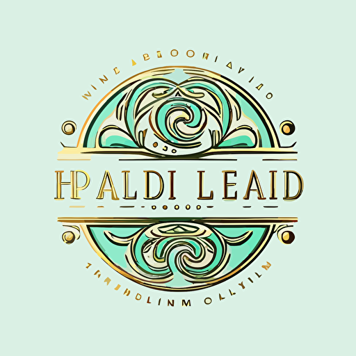 logotype modern Vector elegant stylish psychotherapy online. Colors mint and gold. Name of the company: HelpDial