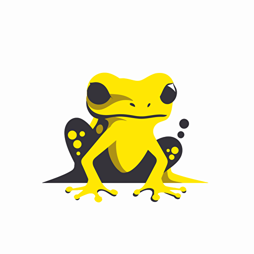 yellow baby frog logo, vector, adobe illustrator, simplified