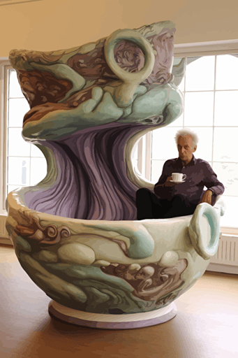 giant cup and saucer ::50, floating,vector image, pdff, svg, thick strokes ::1 infinite library, bookshelves ::2