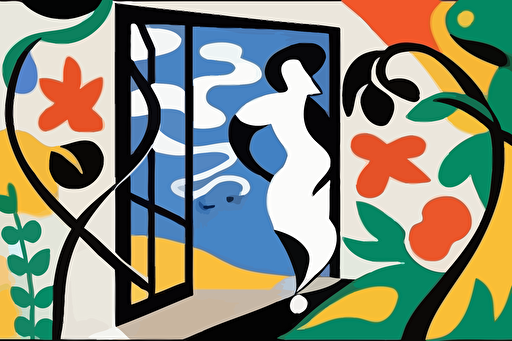 2d abstract vector painting in the style of matisse