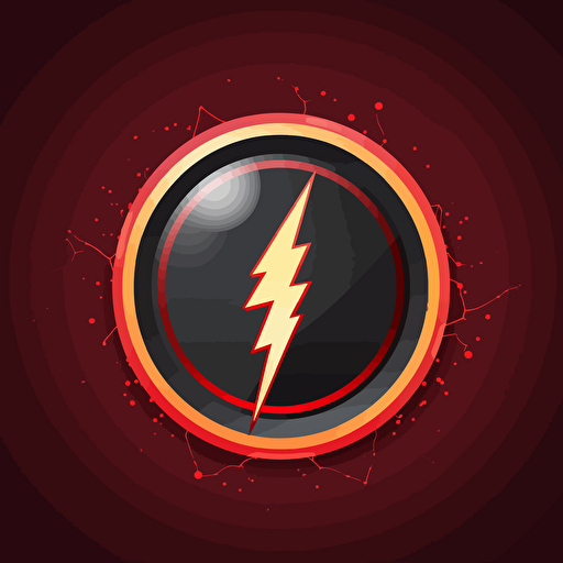 official accredited badge with red lightning bolt logomark, vector,