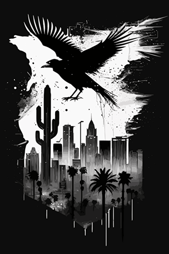 black & white skyline vector of Phoenix, abstract, minimal,