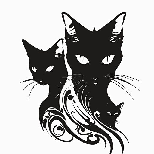 cats, icon, goth, white background, vector