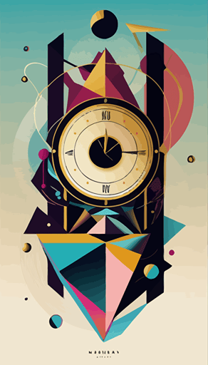 A poster, with univers in the background, tumblr, purism, magical sigils, near future, anima, limited edition, cd cover artwork, prism, time and space, geometric, astrology, minimalism, vector art, 2d,