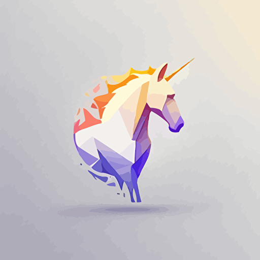 minimal logo with unicorn,simple,Geometric, Morning Lighting, mandalacolor,bright color background,Vector,