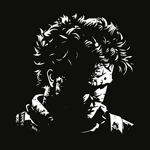 32bit leatherface, white on black background, no shading, 2D, vector, 3:4