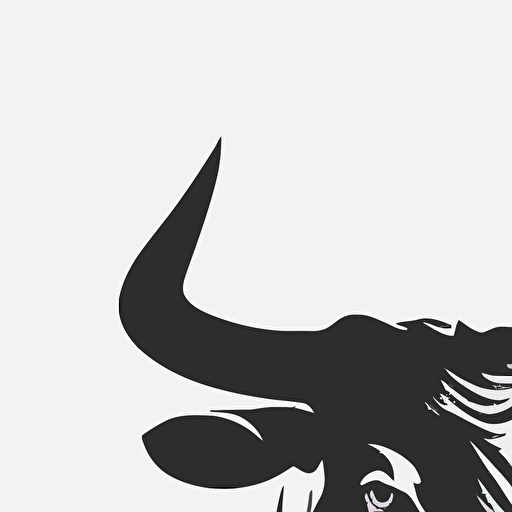 bull vector style, black and white simple
