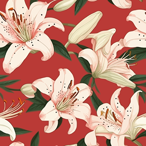 A vector of lilium empty background light red and white