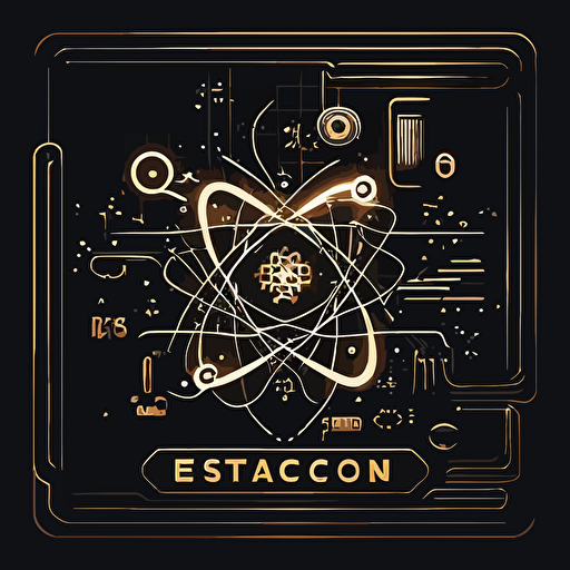 logo vector, background white, computer, technology, blueprint, nerd, geek, scientist, atom