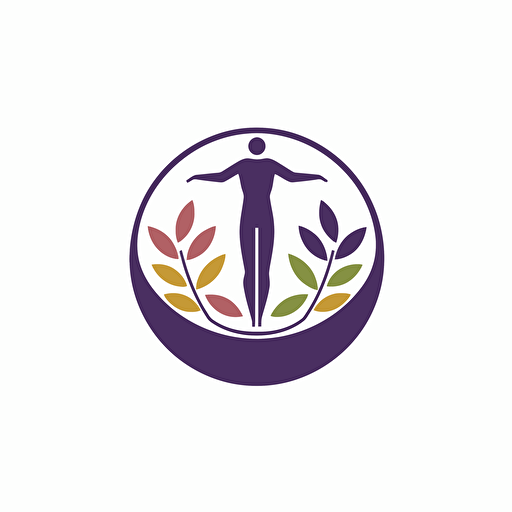 all in one portfolio management logo, liberal use of purple, simple, vector