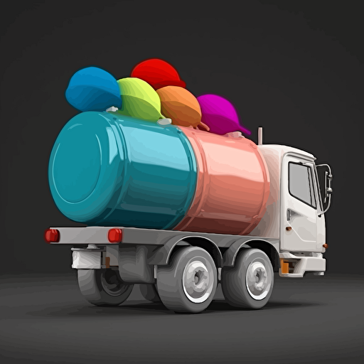 concrete mixer truck with barrel, vivd colors, vector