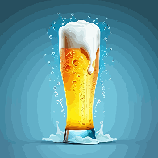 tall frosty glass of light beer cartoon vector