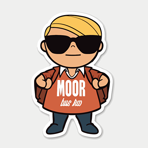 vector of a super cool boss mom with a super hero outfit, sunglasses and an attitude of confidence. sticker