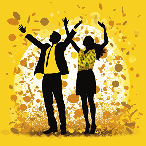 financial success, couple, vector art, no background