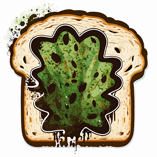 sticker art, vector logo, moldy bread