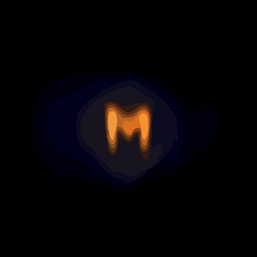 minimal vector logo of “m” , muted colour palette, dark light contrast