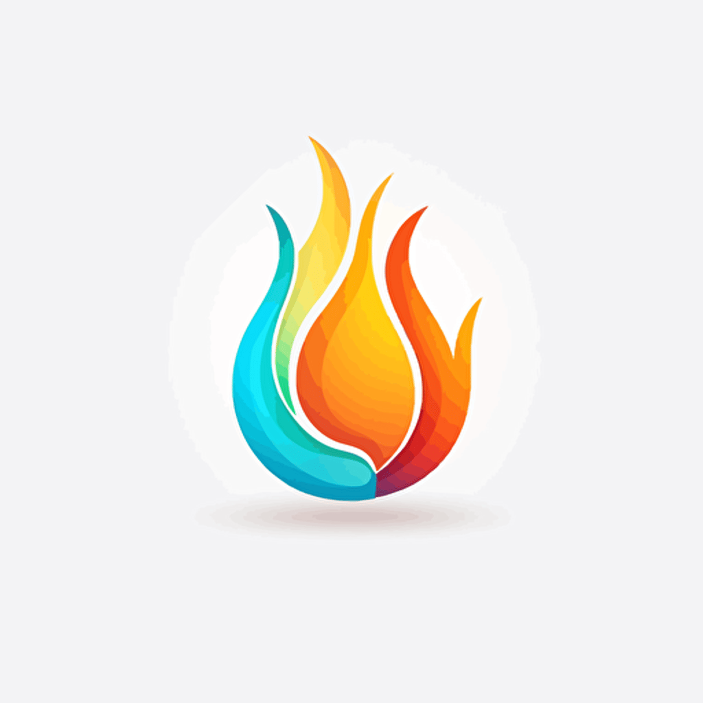 waterdrop leaf flame on white background logo easy colours vector