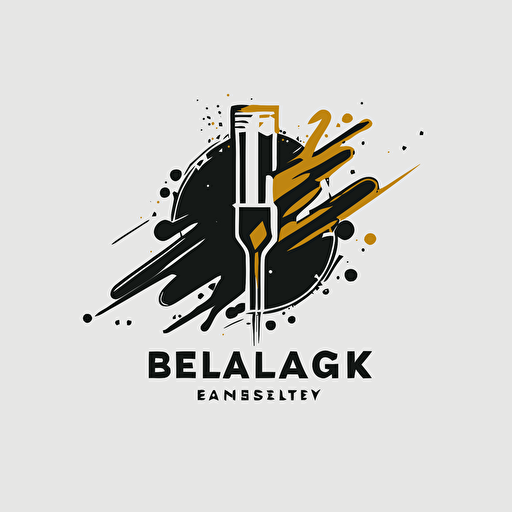 Logo that incorporates art elements, paint brush and a laboratory elements Vector, 2d, minimalistic