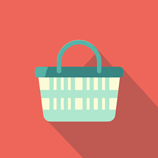 shopping basket icon, vector, flat background, one color, minimalistic