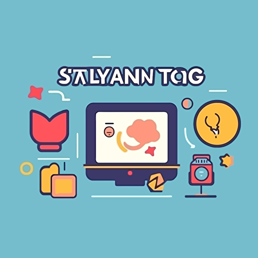 storytelling logo with 'KAYAMOTOTV'text, 2d, vector art, flat desing, modern style