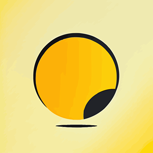 rounded logo, minimal, vector, flat, yellow
