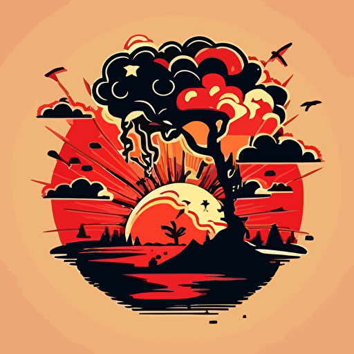 atomic bomb doodle vector ilustration