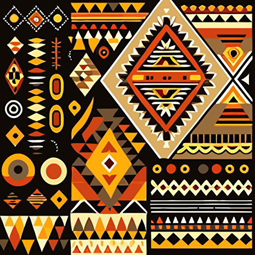zulu patterns 2d flat color, vector art