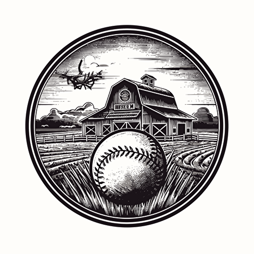 logo vector black and white baseball farm
