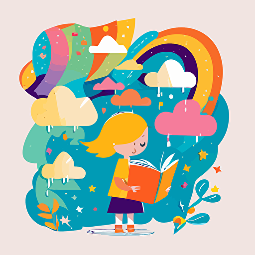 children's picture book colorful vector simple