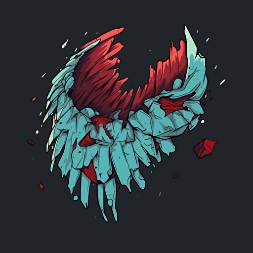 broken wings dark comics vector illustration style