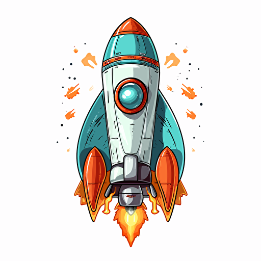 vector drawing of a rocket ship