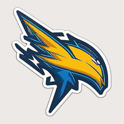 vector image, sticker, los angelas chargers thunderbolt, minimalist image