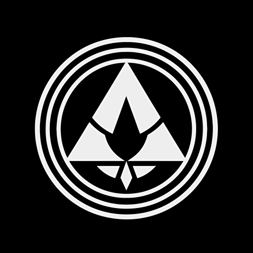 Assassin's Creed logo vector style, white on black background, flat desing, simple