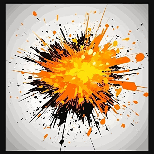 Design logo, explosion of orange, symbol of power, drawing, universal, 4h, hd, vectoriel