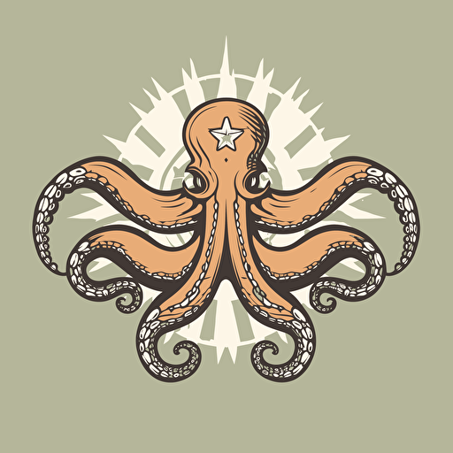 vector image of a military style logo of an octopus moving in the right direction